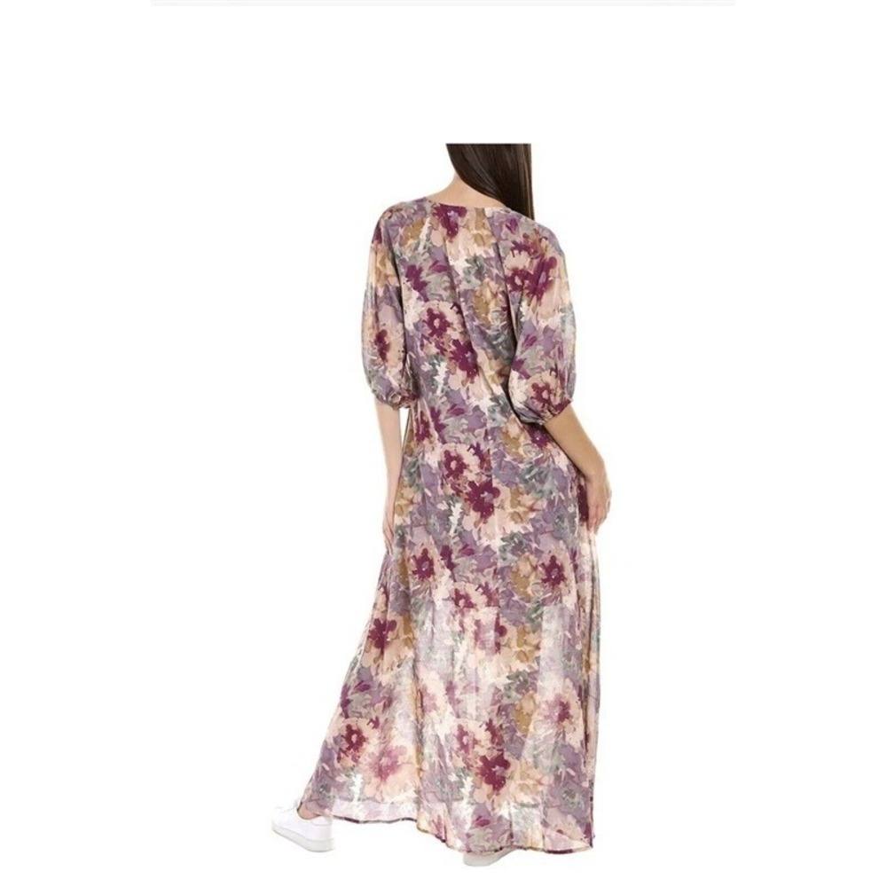 NWT Calme S Buttoned Raglan Dress Floral Dress Kaftan 114886 - Picture 2 of 2